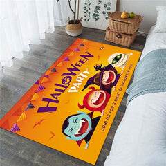 Halloween Party Rug Bat Witch Kitchen Polyester Carpet Absorbent Bath Mat