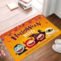 Halloween Party Rug Bat Witch Kitchen Polyester Carpet Absorbent Bath Mat