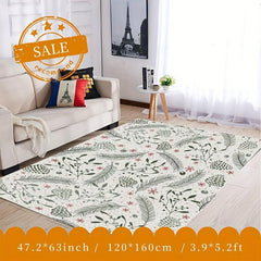 Vintage Christmas Tree & Snowflake Kitchen Rug Non-slip Mat