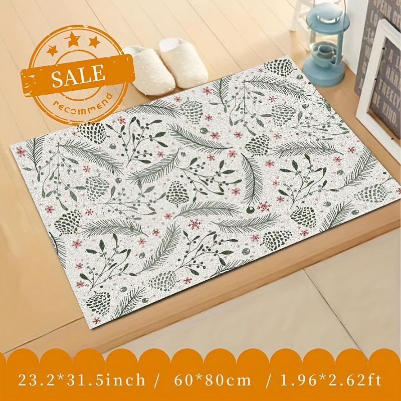 Vintage Christmas Tree & Snowflake Kitchen Rug Non-slip Mat