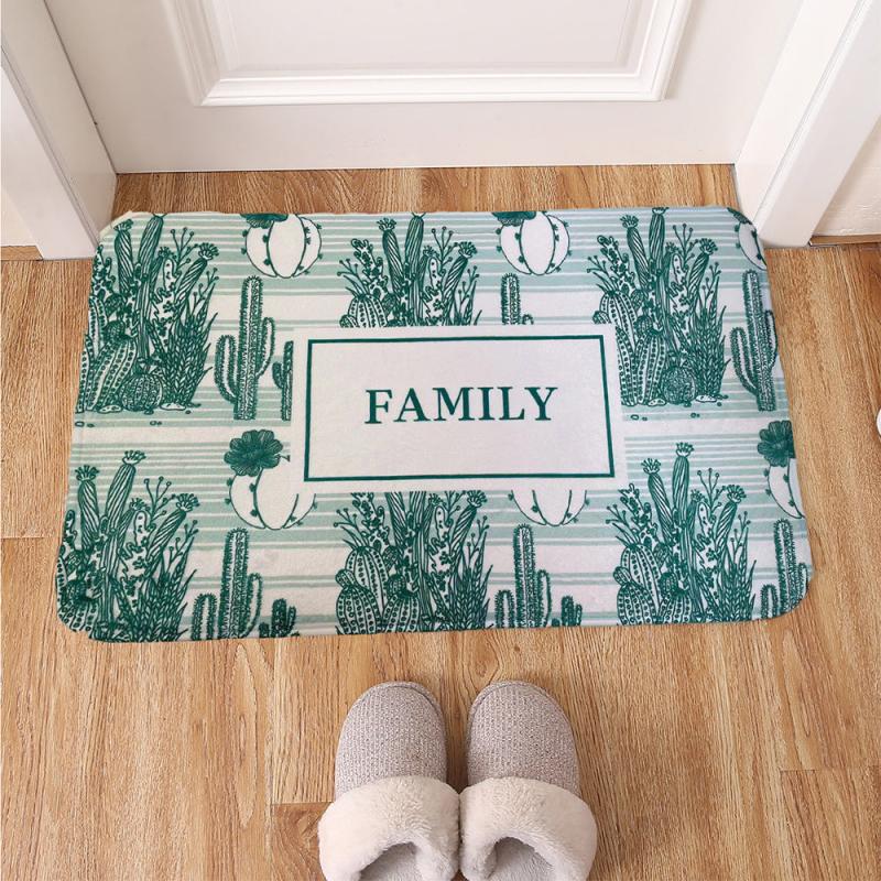 Cactus Pattern Floor Mat Soft Non slip Bath Rug Machine Washable Bath Mat