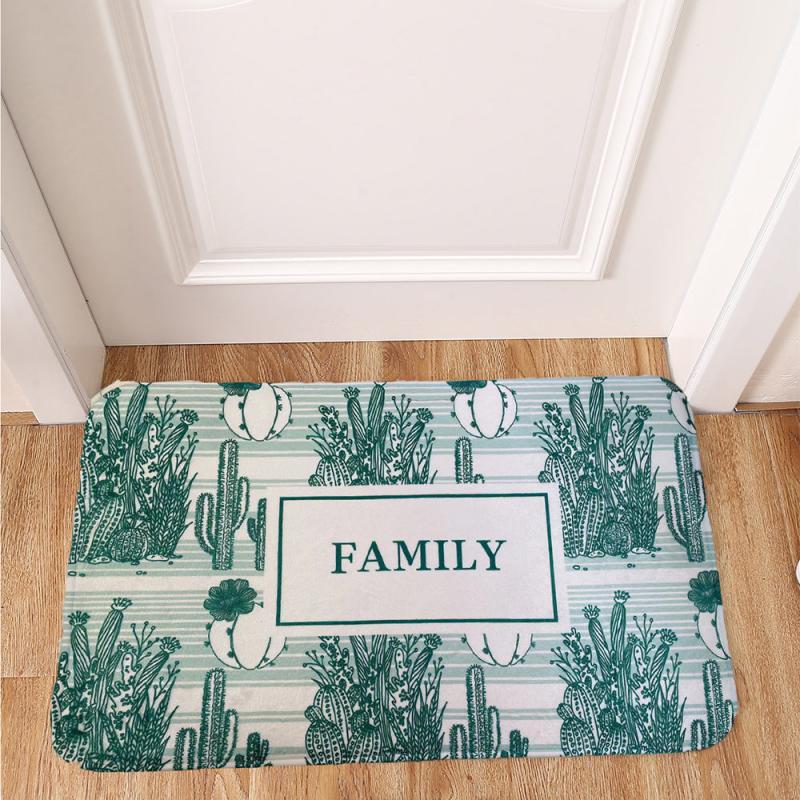 Cactus Pattern Floor Mat Soft Non slip Bath Rug Machine Washable Bath Mat
