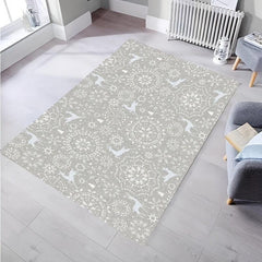 Christmas Snowflake Elk Kitchen Rug Non Slip Machine Washable Carpet