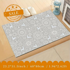 Christmas Snowflake Elk Kitchen Rug Non Slip Machine Washable Carpet