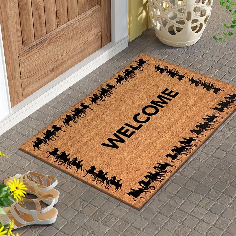 Non Slip Coconut Brown Entry Door Mat Soft Water Absorbent