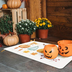 Halloween Pumpkin Pattern Kitchen Rug Anti-slip Mat