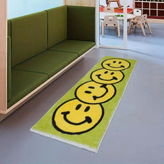 Smiling Face Pattern Floor Mat Household Bedroom Bedside Blanket