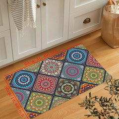 Boho Printed Kitchen Mat Non Slip Geometric Bath Rug Modern Carpet