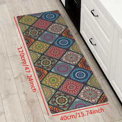 Boho Printed Kitchen Mat Non Slip Geometric Bath Rug Modern Carpet