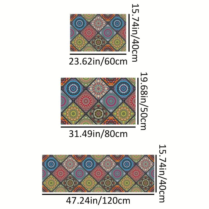 Boho Printed Kitchen Mat Non Slip Geometric Bath Rug Modern Carpet