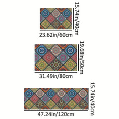 Boho Printed Kitchen Mat Non Slip Geometric Bath Rug Modern Carpet