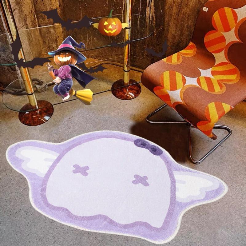 Thick Fluffy Halloween Area Rug Faux Cashmere Ghost Carpet