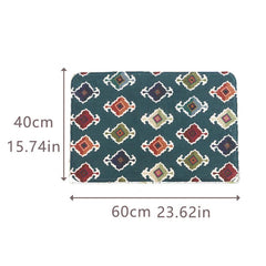 Retro Geometric Pattern Floor Mat Soft Decorative Bath Rug Machine Washable