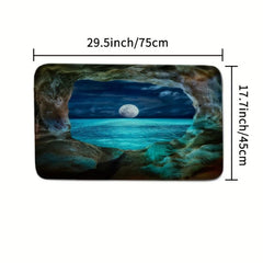 Soft Absorbent Moonlight Bathroom Rug Set Non Slip Shaggy Mats Washable Carpets