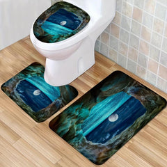 Soft Absorbent Moonlight Bathroom Rug Set Non Slip Shaggy Mats Washable Carpets