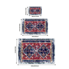 Boho Vintage Area Rug Faux Cashmere Persian Rug Non Slip TPR Backing