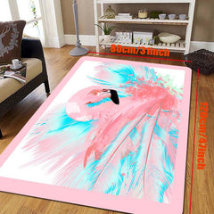 Pink Flamingo Kitchen Rug 3D Printing Girls Carpets Non Slip