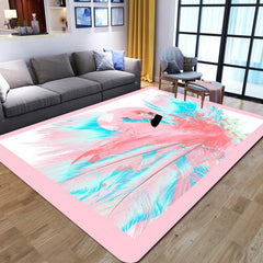 Pink Flamingo Kitchen Rug 3D Printing Girls Carpets Non Slip