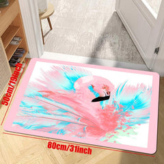 Pink Flamingo Kitchen Rug 3D Printing Girls Carpets Non Slip