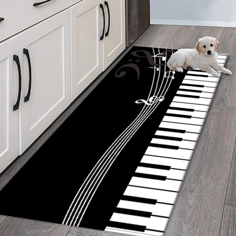 3D Printing Kitchen Rug Music Piano Key Mat Non-slip Floor Carpet