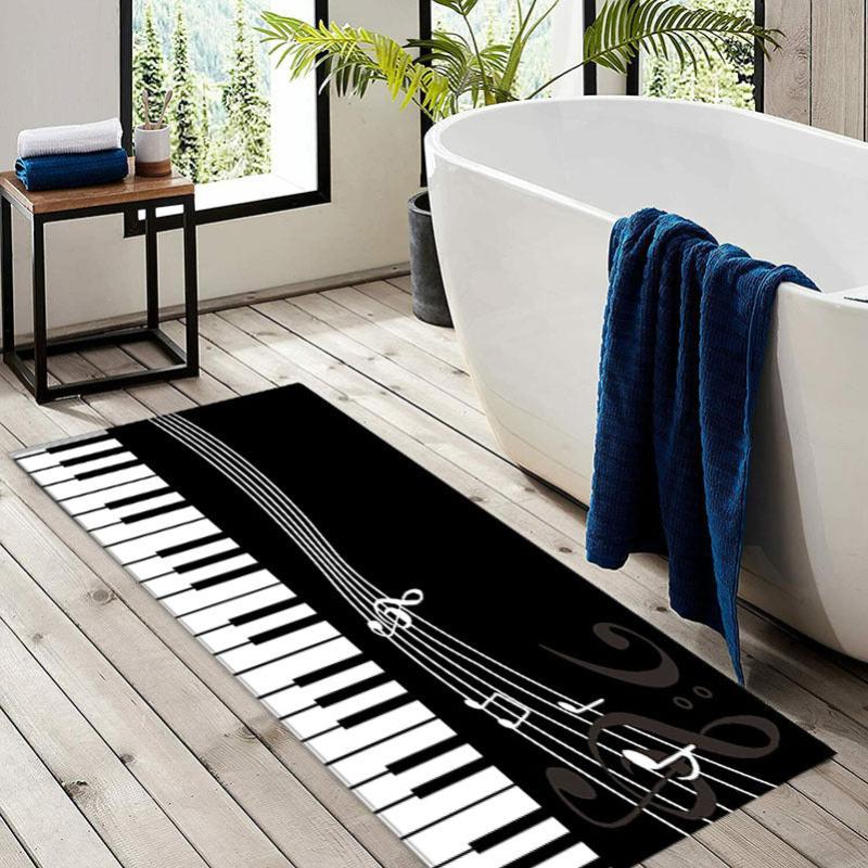 3D Printing Kitchen Rug Music Piano Key Mat Non-slip Floor Carpet