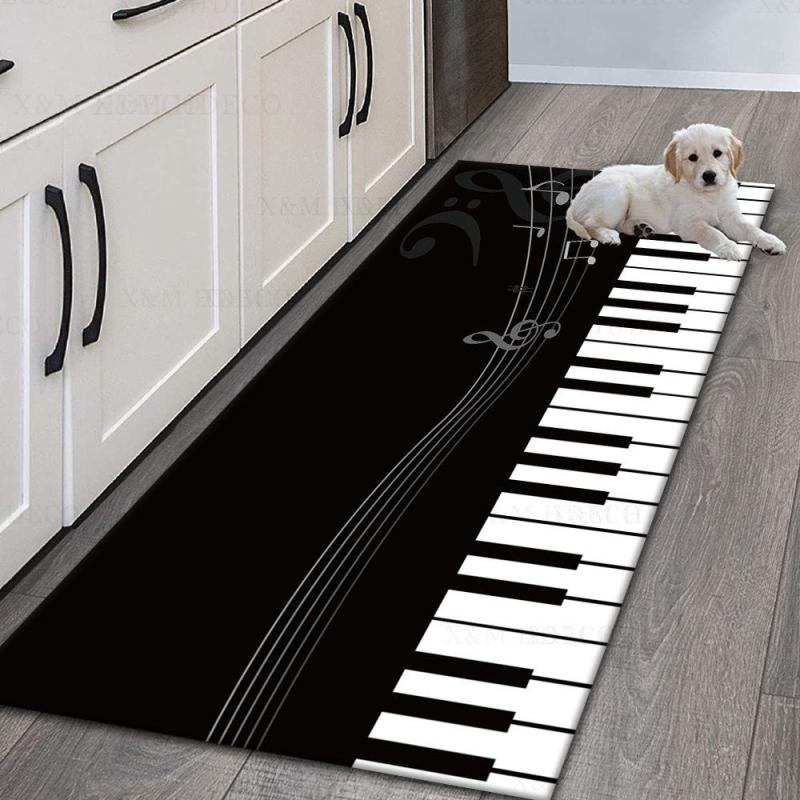 3D Printing Kitchen Rug Music Piano Key Mat Non-slip Floor Carpet