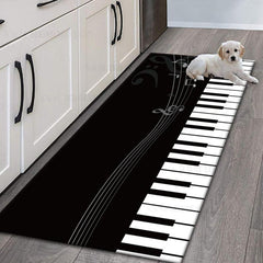 3D Printing Kitchen Rug Music Piano Key Mat Non-slip Floor Carpet
