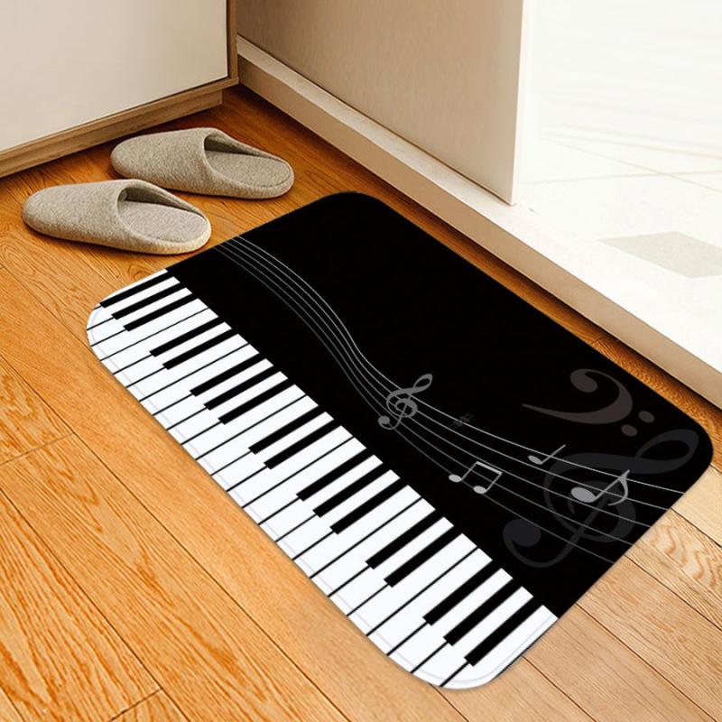 3D Printing Kitchen Rug Music Piano Key Mat Non-slip Floor Carpet