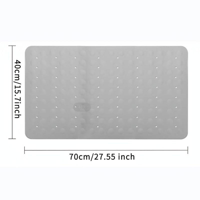 Non Slip Bath Mat for Kids and Elderly 27.5 x 15.75 Grey and Beige