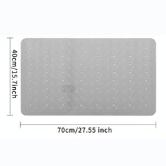 Non Slip Bath Mat for Kids and Elderly 27.5 x 15.75 Grey and Beige