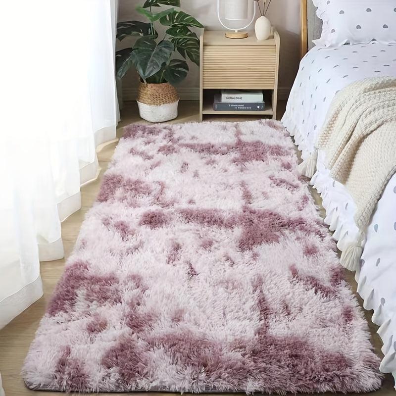 Tie Dye Fluffy Area Rug for Living Room - Soft Shag Rug for Bedroom