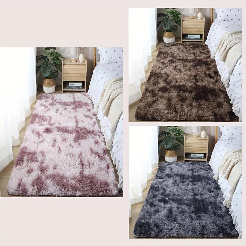 Tie Dye Fluffy Area Rug for Living Room - Soft Shag Rug for Bedroom