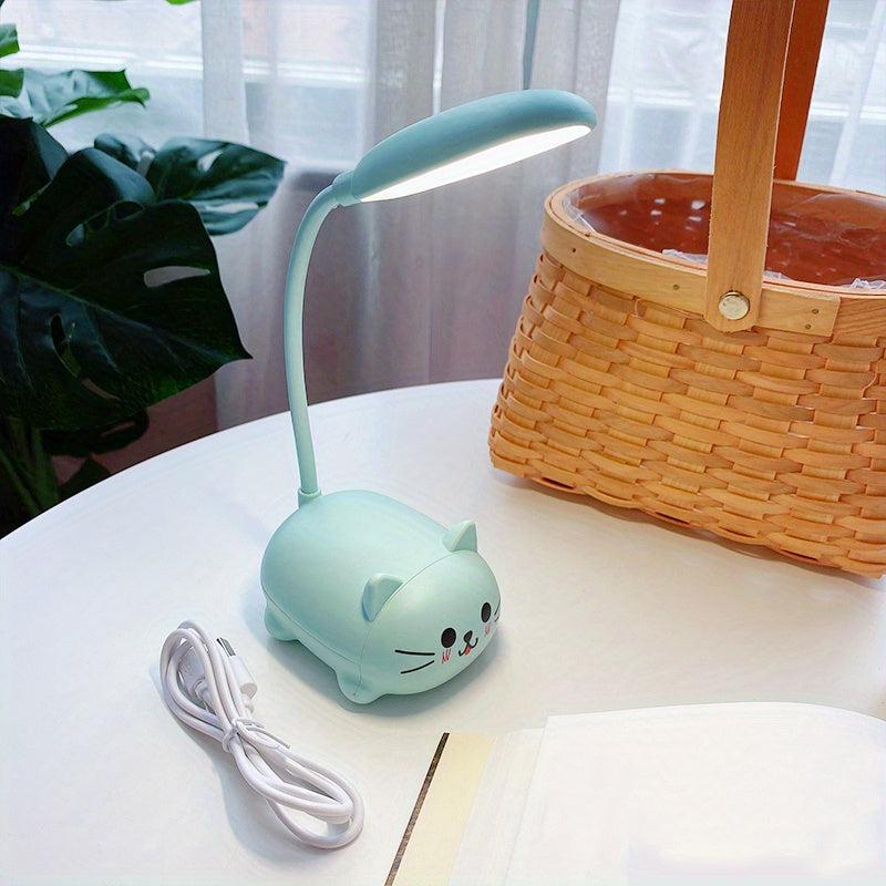 Adjustable Cat Night Light USB Rechargeable LED Desk Lamp
