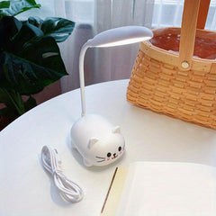 Adjustable Cat Night Light USB Rechargeable LED Desk Lamp