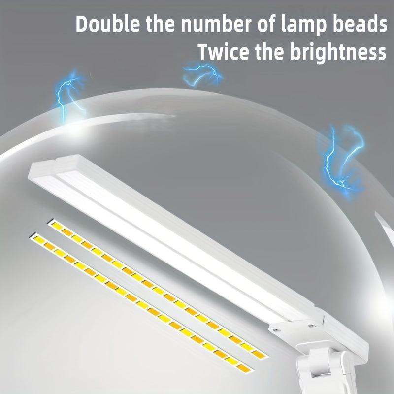 Dual Head Folding Desk Lamp with Phone Holder