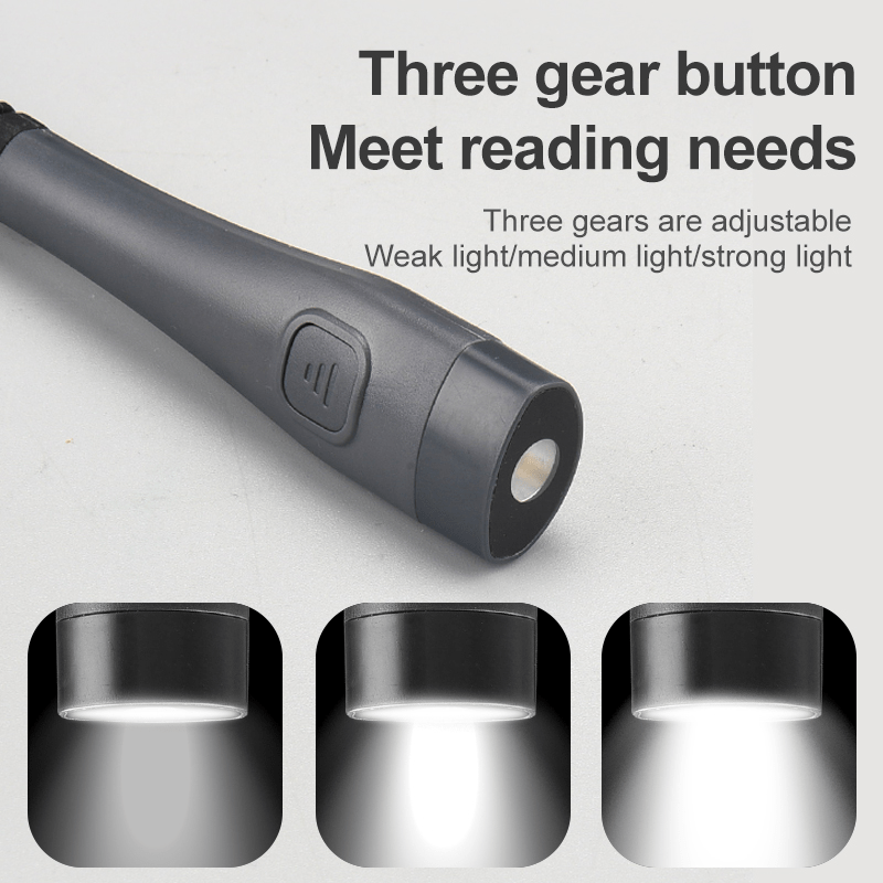 USB Rechargeable LED Neck Reading Light 3 Colors 3 Brightness Level