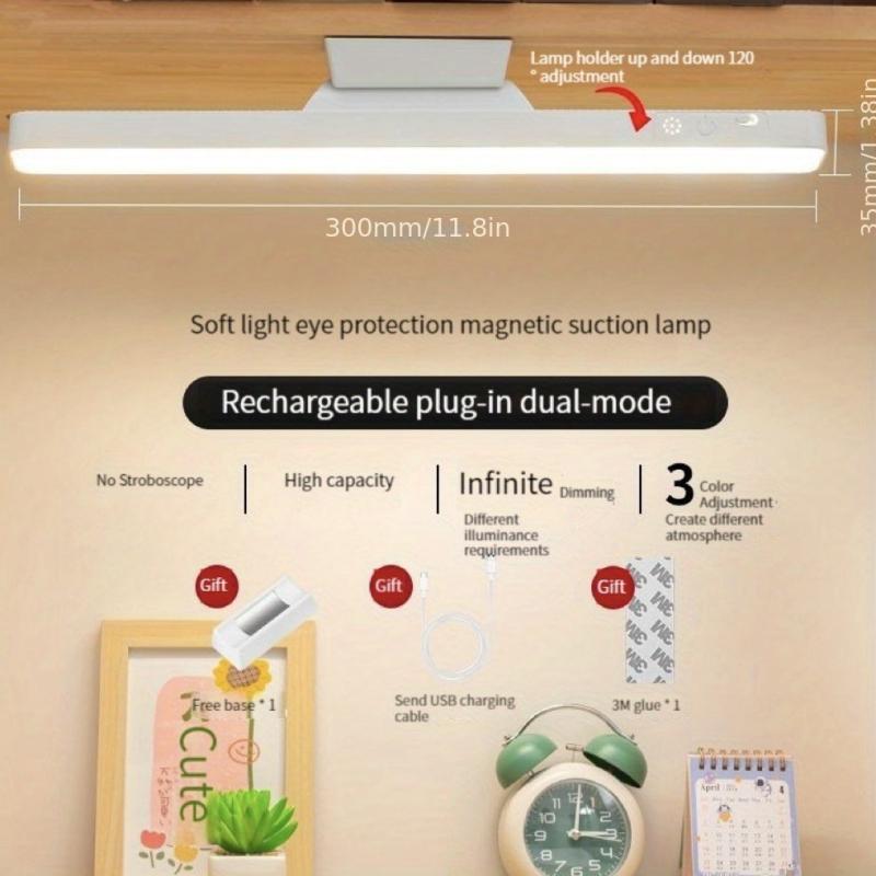 LED Magnetic Desk Lamp Dimmable Night Lamp USB Rechargeable