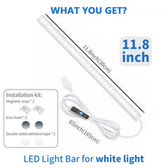 11.8in Under Cabinet LED Light Plug-in Adjustable Brightness Warm White 4000k