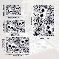 Skull&Flowers Halloween Doorway Mat Horror Floor Mat
