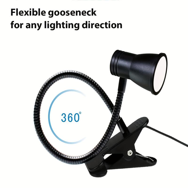 Clip On Lamp LED Desk Lamp 3-in-1 Light Colors Brightness Dimmable Home Office