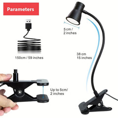 Clip On Lamp LED Desk Lamp 3-in-1 Light Colors Brightness Dimmable Home Office