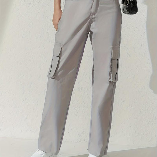 Cargo Pants Loose Fit Non Stretch Y2K & Kpop Style Straight Jeans