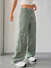 Green Cargo Pants Women's Denim Jeans