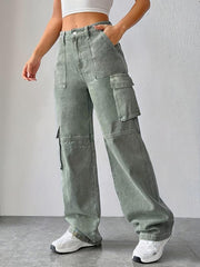 Green Cargo Pants Women's Denim Jeans