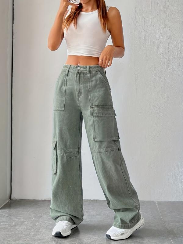 Green Cargo Pants Women's Denim Jeans