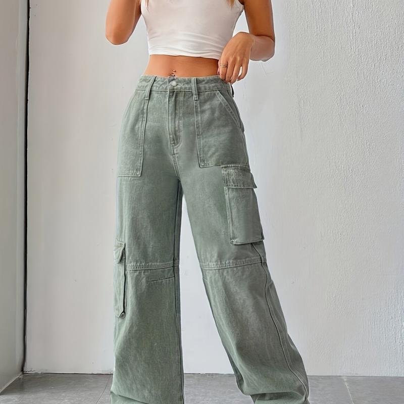 Green Cargo Pants Women's Denim Jeans