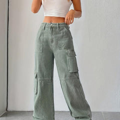 Green Cargo Pants Women's Denim Jeans