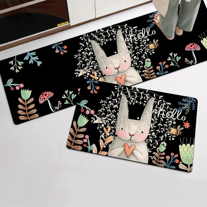 2pc Soft Non Slip Absorbent Floor Mats for Home Kitchen & Bathroom