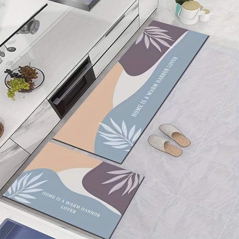 2pc Soft Non Slip Absorbent Floor Mats for Home Kitchen & Bathroom