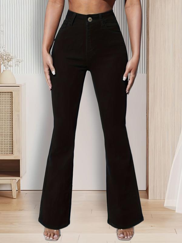 Flare Jeans Slim Fit High Waist Bell Bottom Women's Denim